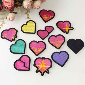 New Iron on Embroidered Black Edge Various Hot <b>pink</b> Heart Patch for Hat <b>Bag</b> Decoration - Product Image 1