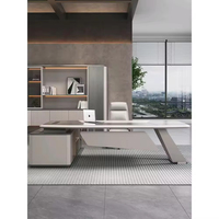 Bureau de direction moderne et contemporain de style chinois, en bois, luxe léger, personnalisable, avec ensemble de chaises de bureau