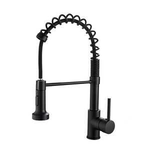 Hot Style Single Handle Black Brass Single Hole Pull Out Spring Commercial Kitchen With Pull Down Sprayer AT9804B-DX Kitchen Fau - Product Image 4
