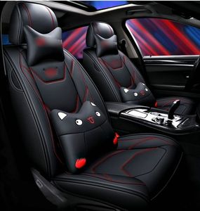 Housse de siège de voiture en cuir de luxe, motif dessin animé, ensemble complet, ajustement universel pour voiture - Product Image 1