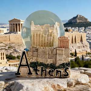 Boule à neige artisanale en résine, Acropole de Athènes, avec inscription « Athènes », pour souvenirs touristiques <span class=keywords><strong>et</strong></span> décoration intérieure - Product Image 1