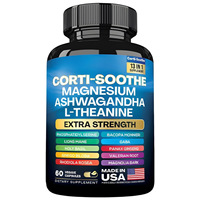 Complément de soutien au cortisol OEM 13-en-1 avec Ashwagandha, Magnésium, L-Théanine pour le soulagement du stress et l'aide au sommeil, 60 capsules végétaliennes