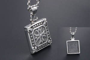 Pendentif en croix pour hommes, bijou personnalisé en acier inoxydable, de haute qualité, avec Design de bouteille de <span class=keywords><strong>parfum</strong></span>, de fleur, pour garçon, personnalisé - Product Image 3