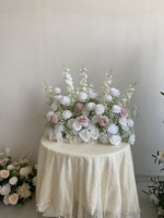 H506 Rangkaian Bunga Mawar Sutra Elegan Besar Hydrangea 80cm untuk Dekorasi Lantai, Bunga Artificial untuk Dekorasi Pernikahan