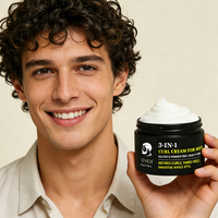 Crème pour cheveux bouclés en marque privée, extrait de plantes naturelles, anti-frisottis, produits de soin des cheveux bouclés, crème texturisante pour cheveux pour hommes