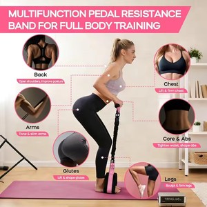 Banda <span class=keywords><strong>de</strong></span> Resistencia Elástica Multifuncional con 3 Tubos <span class=keywords><strong>de</strong></span> Látex, Pedal y Agarraderas <span class=keywords><strong>para</strong></span> <span class=keywords><strong>Ejercicios</strong></span> <span class=keywords><strong>de</strong></span> Fitness - Product Image 5