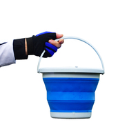 5l/10L seaux d'appâts vivants de pêche pp seau de lavage de voiture en plastique pliable 5/10 litres seau d'arrosage pliable avec couvercles