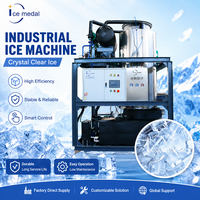 Industriële buisijsmachine 5-30 ton/dag, food grade ijsblokjesmachine met 28mm en 35mm ijsbuizen voor ijsfabrieken