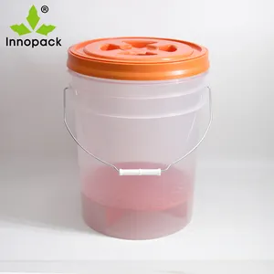 Thùng Rửa Xe Hơi Bằng Nhựa Trong Suốt Đẹp Có Nắp Đậy Và Bộ Lọc Màu Xanh Dương 5 Gallon Từ Nhà Sản Xuất Trung Quốc