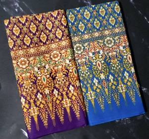 Kualitas Tinggi 100% Poliester Gaya Asia Tenggara Warna-warni Thailand Kain Sarung Batik Cetak untuk Garmen Gaun Rok Tabung