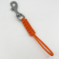 Corde anti-perte pour équipement de plongée BCD, corde tressée à la main, crochet à une seule tête, boucle de sécurité sous-marine en acier inoxydable 316