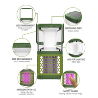 Elektriciteit Zonne-Energie Oplaadbare Bug Zapper Slimme Ongediertebestrijding Elektrische Vlieg Killer Lamp