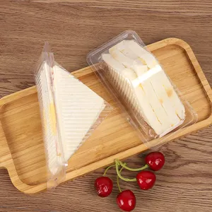 LOKYO पारदर्शी त्रिकोण केक खाने के बाद मिठाई पैकेजिंग मामले पालतू डिस्पोजेबल प्लास्टिक सैंडविच बक्से