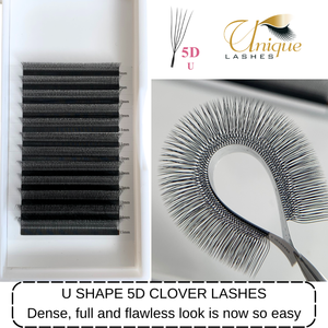 Nouvelles extensions de cils en forme de <span class=keywords><strong>U</strong></span> 3D 4D 5D trèfle, faites à la main, naturelles, douces, style W, bouquets préfabriqués légers synthétiques, 12 rangées - Product Image 1