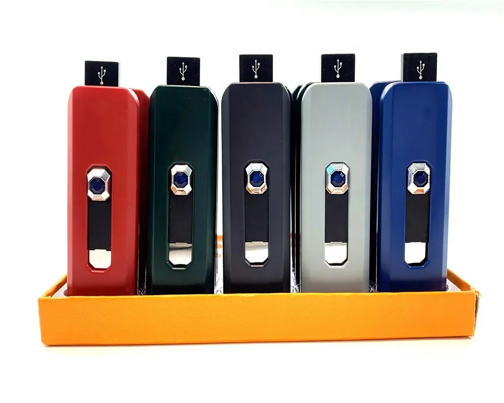 Новогодняя беспламенная электронная перезаряжаемая USB Зажигалка с индикатором батареи ветрозащитная мини-зажигалка с тепловой катушкой