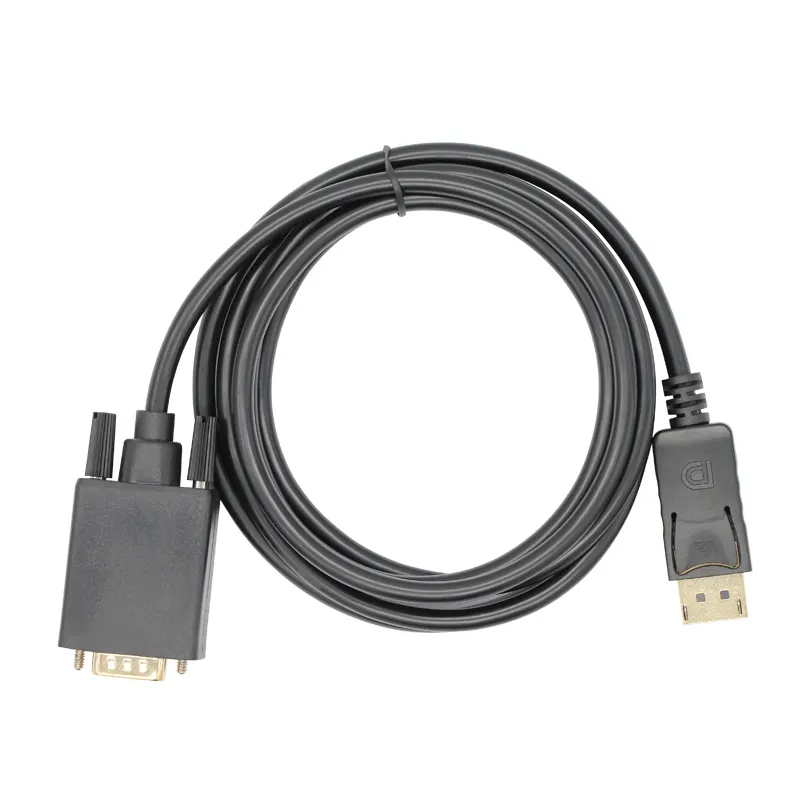 VCOM 6Ft 1.8M 24K Gold Plated DP Video Cable 1080P 60Hz DisplayPort to VGA Converter Cable Black for PC Monitor