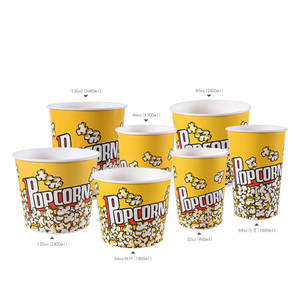 Gobelets et seaux à popcorn jetables écologiques à paroi simple 32oz avec impression personnalisée pour soirées cinéma, frites et biscuits - Product Image 5