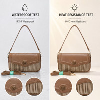 Sac à bandoulière de luxe marron à rabat pour femme, sac à main plissé en gros, fabricant de sacs à bandoulière personnalisés avec logo