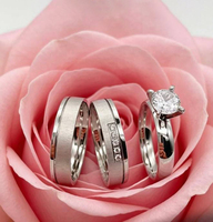Bague de couple personnalisée en argent S925, ensemble de bagues scintillantes en zircon cubique rond pour homme et femme, bague de mariage, de fiançailles, d'anniversaire