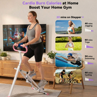 PINJIAN Nouveau Design Appareil de Fitness à Domicile Stepper d'Escalade Pliable avec Cadre Réglable et Compteur