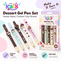 Ensemble de stylos gel mignons KAIX en forme de biscuits, écriture fluide, gâteaux sucrés, bonbons, stylos gel pour enfants, emballage cadeau de dessins animés pour l'école