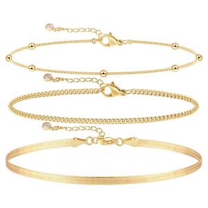 Простой дизайн, позолоченная цепочка-змейка 18K для женщин, украшение на ногу в стиле кубинского плетения. - Product Image 6