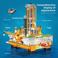 Kit de construction de plateforme pétrolière offshore OEM très demandé - Modèle de plateforme pétrolière en eau profonde à grande échelle en plastique ABS, jouet DIY pour les 14 ans et plus