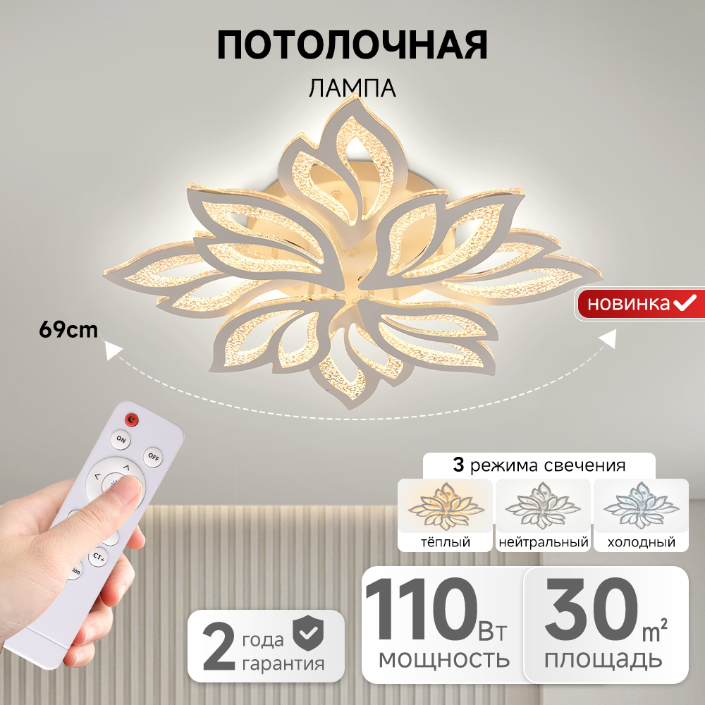 Energy Saving Modern Ceiling Fancy Light Home Indoor Bedroom Decoration Acrylic Remote Control Smart Led Ceiling Light