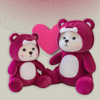 Haute qualité doux en peluche fraise mignon ours poupée doux en peluche enfants Kawaii coussin jouets en peluche