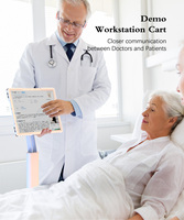 Chariot d'hôpital universel à quatre roues avec cadre métallique et support plat, support mobile pour tablette informatique pour petits espaces