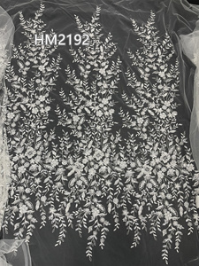 Classic Flower <strong>Pattern</strong> Embroidery Fabrics Beaded and Sequins <strong>Net</strong> Mesh Lace Fabric for Party Gown or Gown - Product Image 5