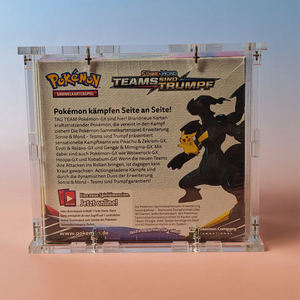 Vitrine en acrylique antirouille assemblée sur mesure pour boîte de booster Pokémon avec installation sur bureau et couleur personnalisée - Product Image 3