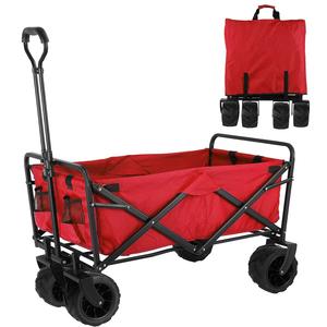 Outdoor Four-Wheel Folding Cart Portable Stainless Steel Shopping <strong>Trailer</strong> Children Pull Rod Camping <strong>Trailer</strong> Tools <strong>Storage</strong> Use - Product Image 5