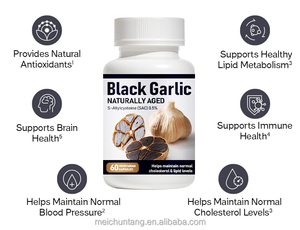 Capsules d'<span class=keywords><strong>ail</strong></span> <span class=keywords><strong>noir</strong></span> pour adultes certifiées HACCP, marque privée, SAC 0,5%, source Chine, sans gluten, formule de soutien quotidien pour le bien-être - Product Image 2