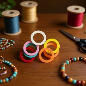 Cerchi in Legno Cavi Rotondi Ilan, Diametro 2,5 Cm, Multicolore, 20 Pezzi, Accessori per Perline - Product Image 3