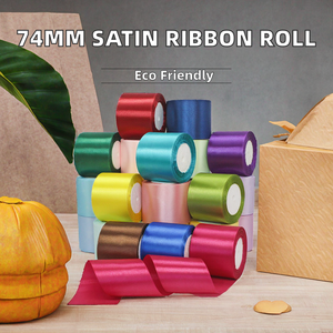 Cinta de Satén Ecológica de Poliéster 100% de 50 mm de Ancho, Rollo de 25 Yardas para Envolver, Venta al por Mayor de Fábrica - Product Image 2