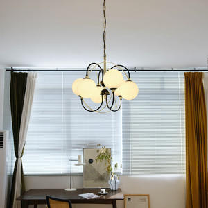 Vintage French Retro Style <b>Black</b> Gold Magic Bean Pendant <b>Light</b> LED Adjustable Height Warm White Middle Designer Lighting Fixture - Product Image 2