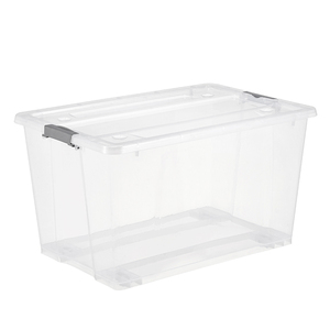 Hotsale 50l Clear Plastic Folder Storage Box With Lid And Wheels