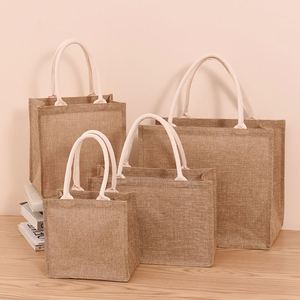 High Quality Eco Friendly Reusable Gift Shopping <b>Bags</b> Strong Blank Custom Recycle Natural Cotton Burlap Jute Canvas Tote <b>Bag</b> - Product Image 1