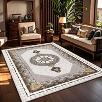 Tapis en velours cristal moelleux antidérapant grande surface avec motif géométrique, style moderne, couleur personnalisable pour salon