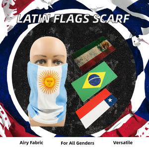 Mexique/Argentine/Brésil/Chili Amérique latine Drapeaux nationaux Boucliers faciaux sans couture Bandana Tube Ski respirant multifonctionnel - Product Image 2