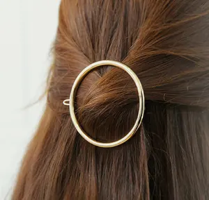 Pinces à cheveux en alliage métallique doré, épingle à cheveux minimaliste pour femmes et filles, mode coréenne, dédie aux dames, géométrique, cœur, lune, étoile, cercle, en métal