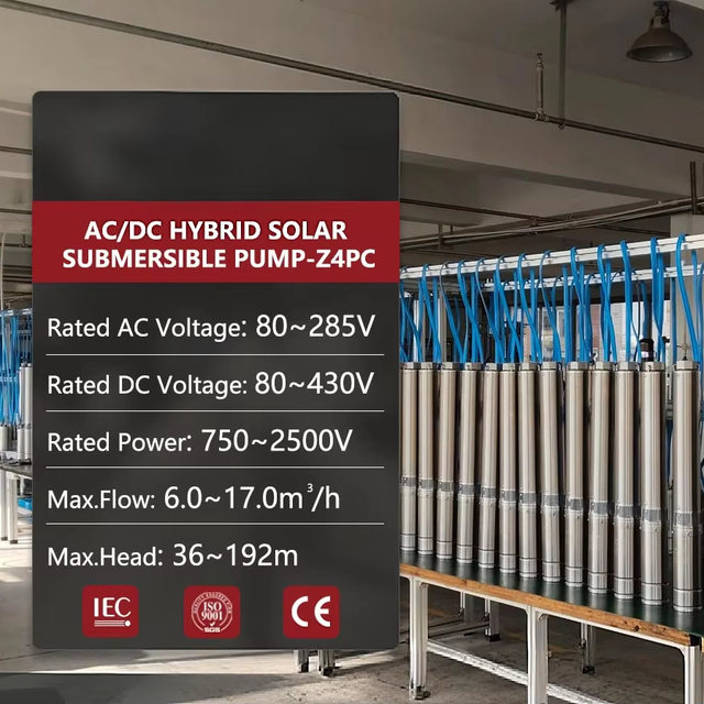 High Pressure DC Solar Submersible Well Pump 216V for Irrigation Farm & Home Use