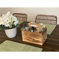 Porte-ustensiles de cuisine en bois d'acacia FSC, grand porte-ustensiles de cuisine en bois à 4 compartiments pour comptoir de style farmhouse