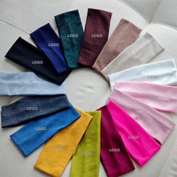 Bandeau de sport en coton tricoté, couleur unie, large et élastique, style européen et américain, best-seller, pour activités de plein air