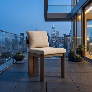 Outdoor Patio Dining <strong>Chair</strong> Rustproof Metal Frame with <strong>Padded</strong> <strong>Seat</strong> <strong>for</strong> Commercial Terrace Hospitality Boutique Hotel - Product Image 1