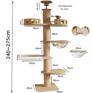 Árbol rascador de madera y sisal para gatos, producto mayorista para mascotas - Product Image 4