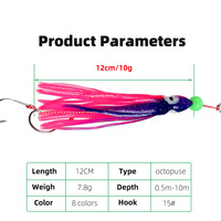 Kit de leurres souples lumineux en silicone pour la pêche en mer, simulation de calmar et de pieuvre, pour poissons d'eau salée