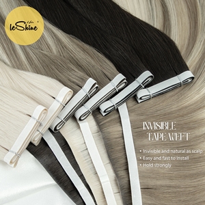 Extensiones de Cabello Humano Virgen Ruso con Cinta Adhesiva Invisible de 24 Pulgadas, Cabello Remy Indio (Color Claro) - Product Image 2