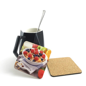 승화 화이트 나무 mdf 컵 받침 광장 라운드 심장 모양의 사용자 정의 만든 코르크 백업 placemats 음료